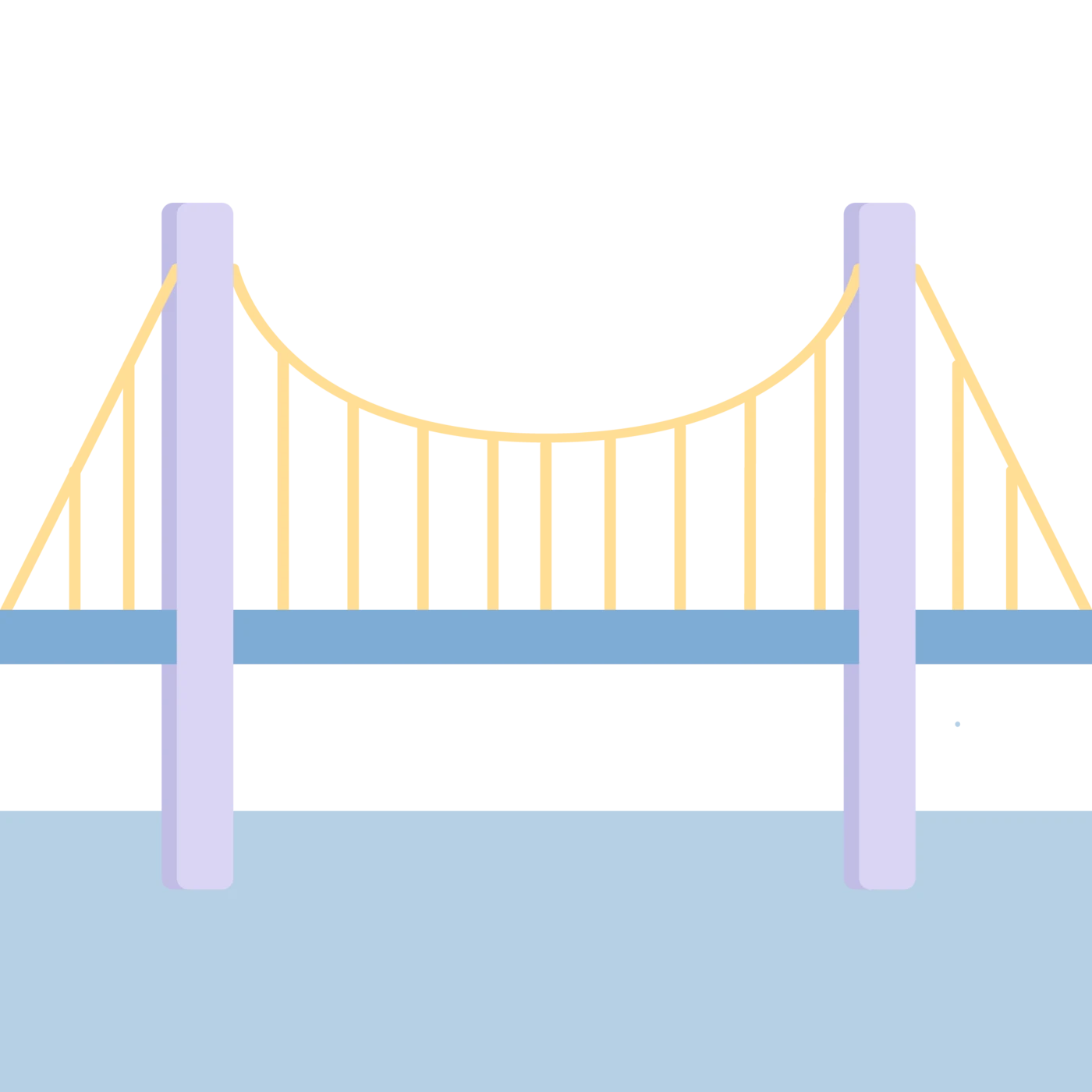 The Here to Share logo as a bridge motif.