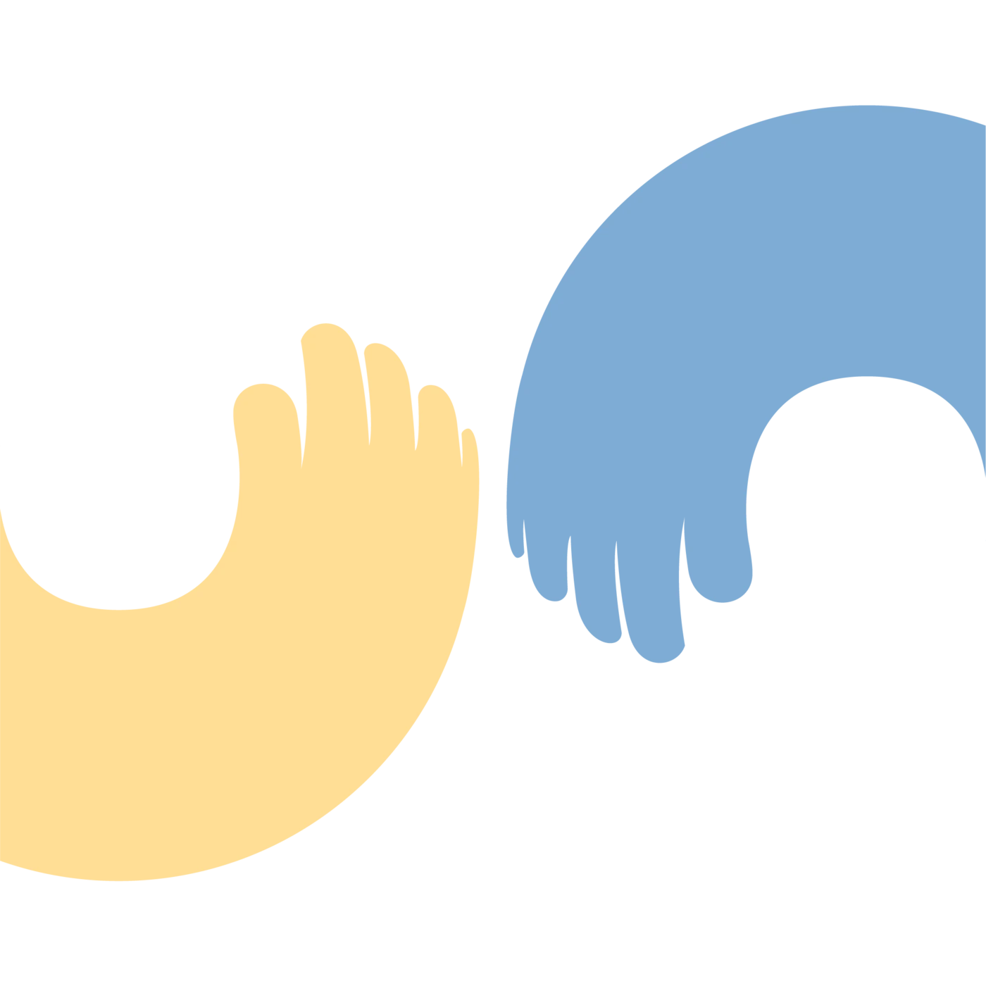 The Here to Share logo as two hands embracing.